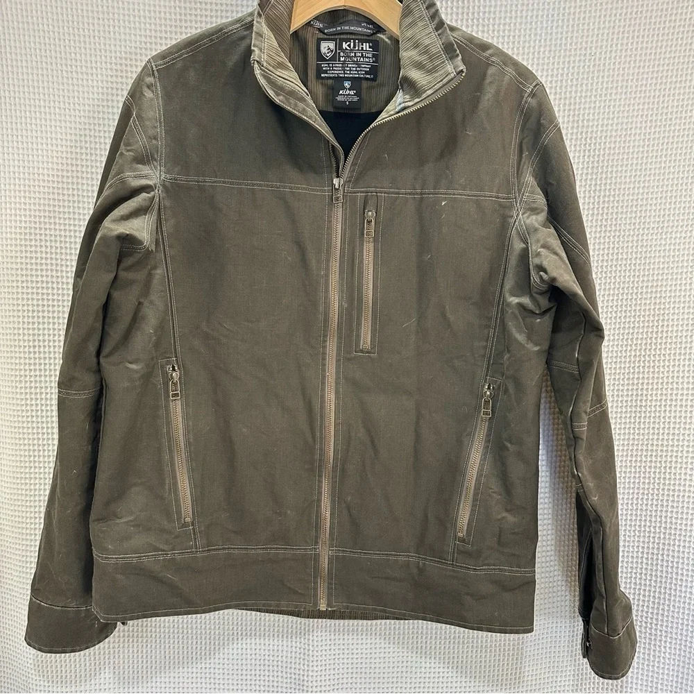 Kuhl Men’s Small Burr Jacket Vintage Patina Dye Gray Full Zip Fleece Lined